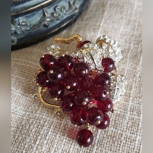 Vintage Nolan Miller Bordeaux Grape Cluster Brooch